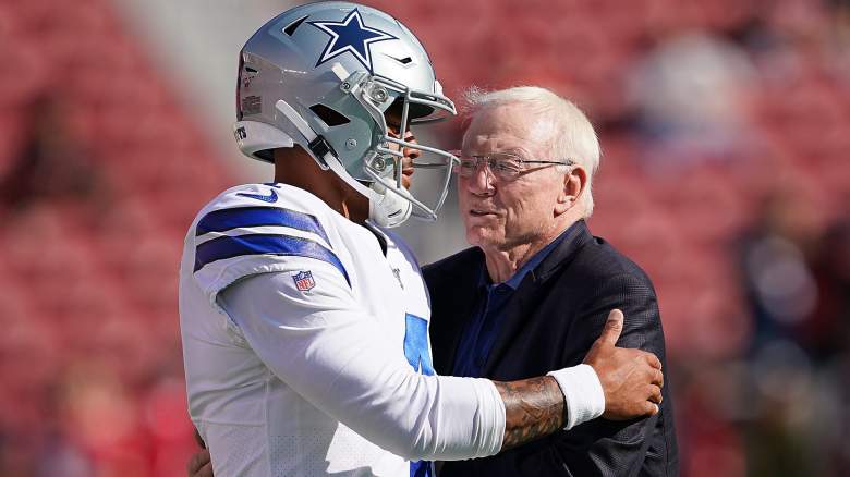 Cowboys QB Dak Prescott with owner Jerry Jones