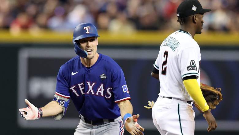 Texas Rangers left fielder Evan Carter